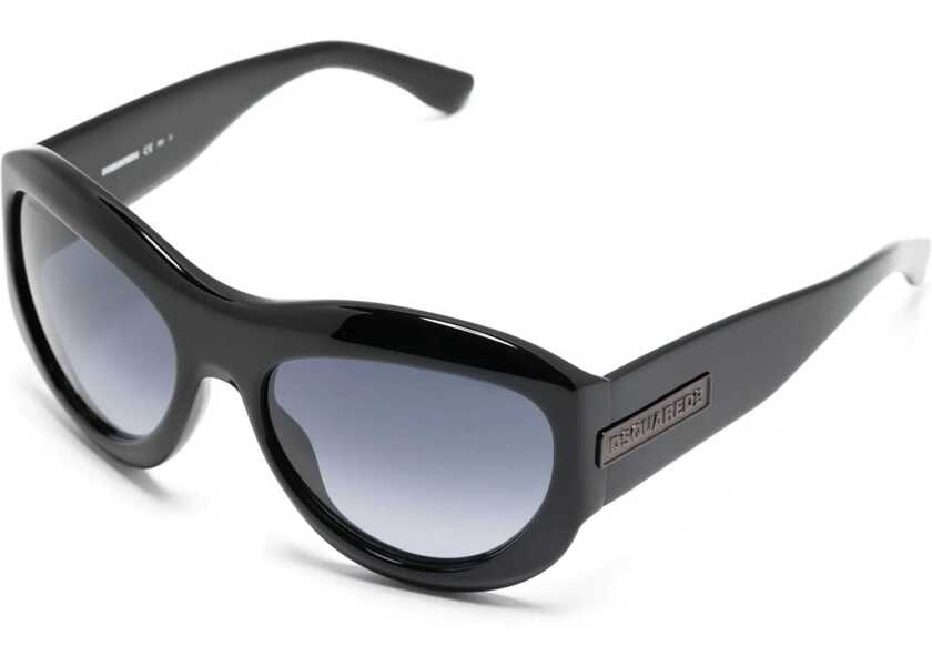 Ochelari de soare DSQUARED2 Solid Color Sunglasses With Round Design Black Barbati (BM 19269707) 2