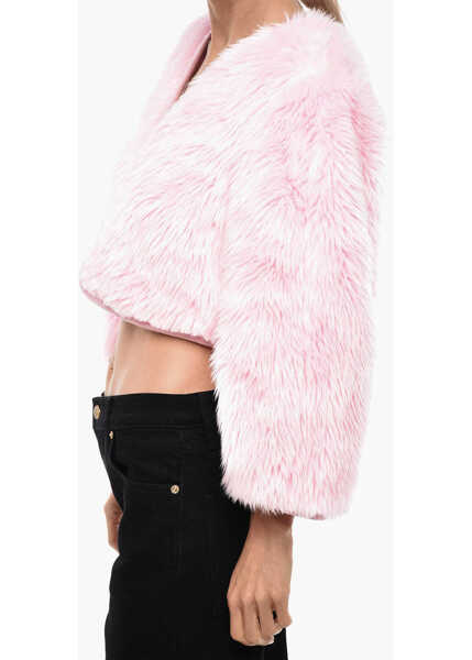 Jachete DSQUARED2 Faux Fur Cropped Fit Funny Jacket Pink Femei (BM 19269740) 2