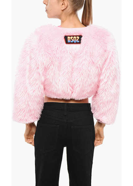 Jachete DSQUARED2 Faux Fur Cropped Fit Funny Jacket Pink Femei (BM 19269740) 3