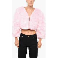 Jachete Faux Fur Cropped Fit Funny Jacket Femei