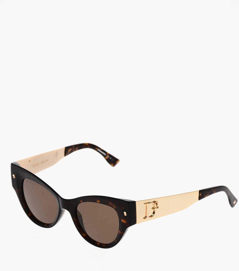 Ochelari de soare DSQUARED2 Cat-Eye Sunglasses With Golden Metal Details Brown Femei (BM 19269743) 2