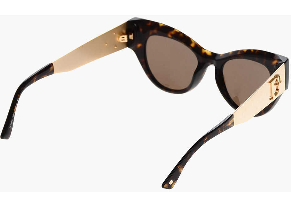 Ochelari de soare DSQUARED2 Cat-Eye Sunglasses With Golden Metal Details Brown Femei (BM 19269743) 3