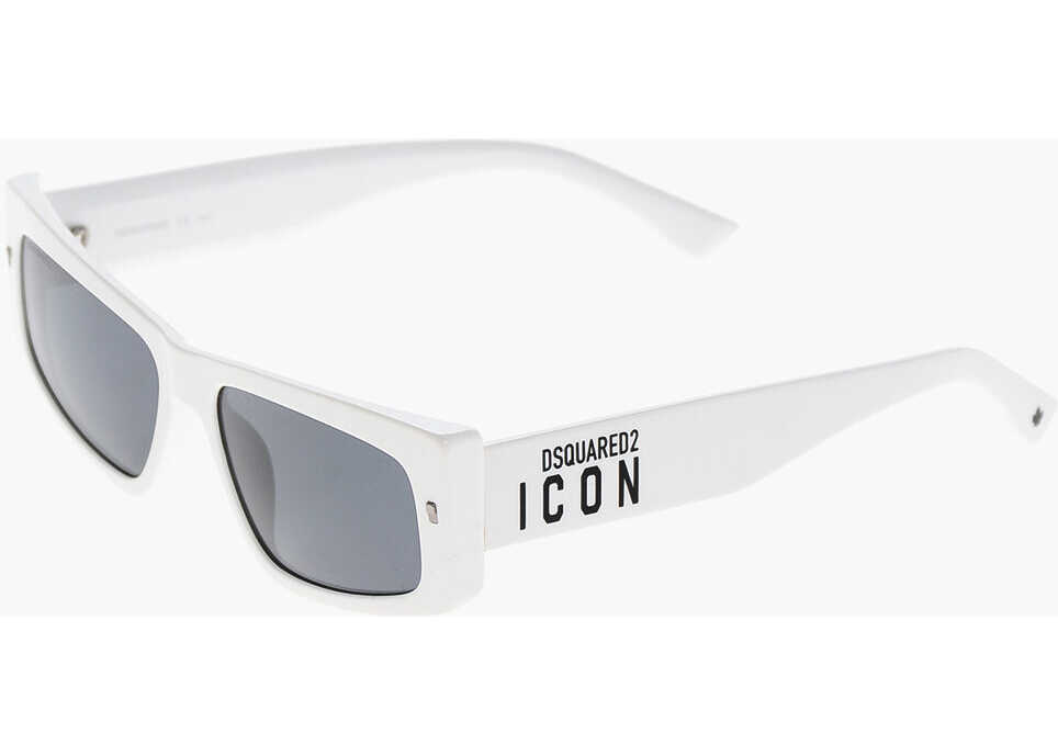 Ochelari de soare DSQUARED2 Icon Solid Color Cat-Eye Sunglasses With Contrasting Logo White Barbati (BM 19269761) 2