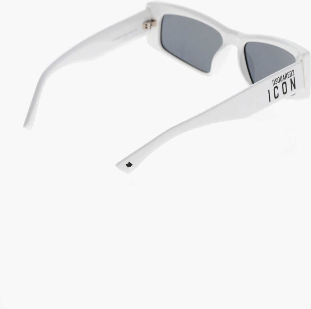 Ochelari de soare DSQUARED2 Icon Solid Color Cat-Eye Sunglasses With Contrasting Logo White Barbati (BM 19269761) 3