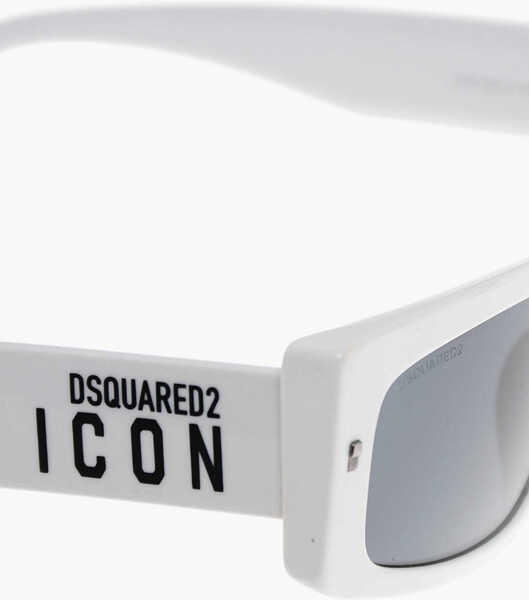 Ochelari de soare DSQUARED2 Icon Solid Color Cat-Eye Sunglasses With Contrasting Logo White Barbati (BM 19269761) 4
