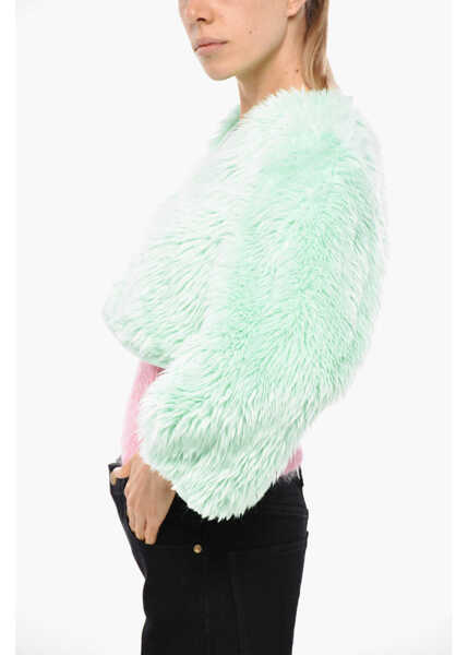 Jachete DSQUARED2 Faux Fur Cropped Fit Funny Jacket Light Blue Femei (BM 19269830) 2