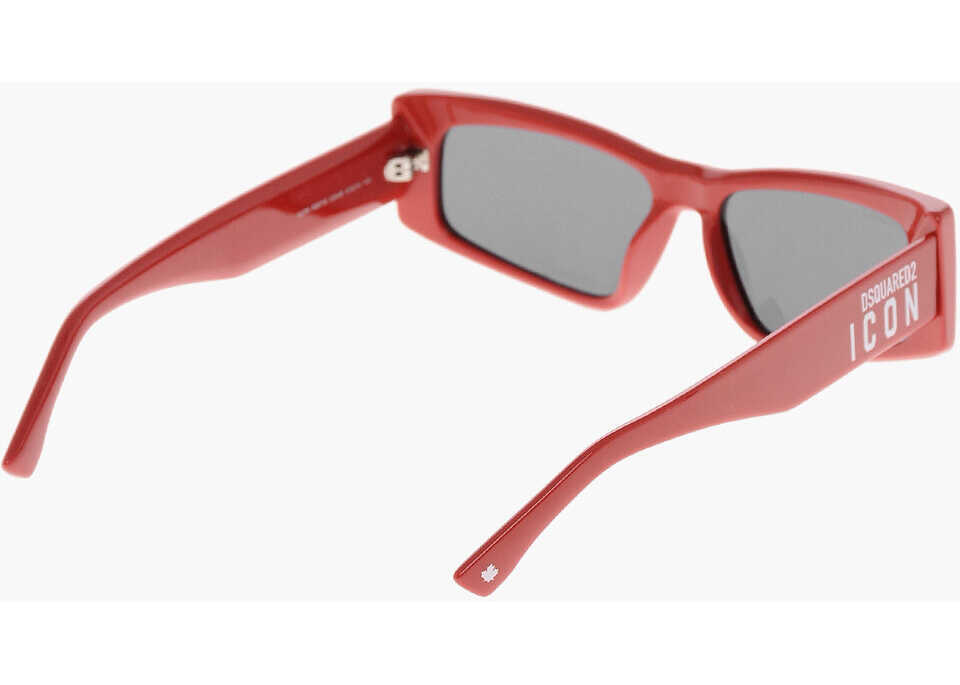 Ochelari de soare DSQUARED2 Icon Solid Color Sunglasses With Contrasting Logo Red Barbati (BM 19269848) 3