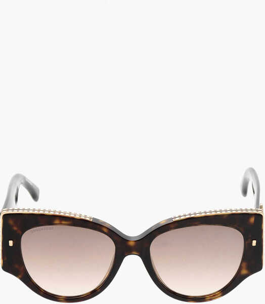 Ochelari de soare DSQUARED2 Sunglasses With Rhinestone Embellished Frame Brown Femei (BM 19269854) 1
