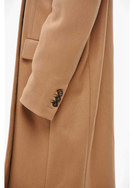 Paltoane DSQUARED2 Center Vent Peak Lapel Deana Double-Breasted Coat Brown Femei (BM 19269881) 2