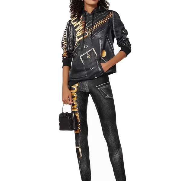 Bluze de trening Moschino Moschino Marco Biker Hooded Sweatshirt Black Femei (BM 19269924) 2