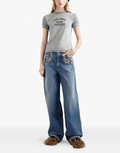 Tricouri Dolce & Gabbana T-Shirt With Print GREY Femei (BM 19269944) 2