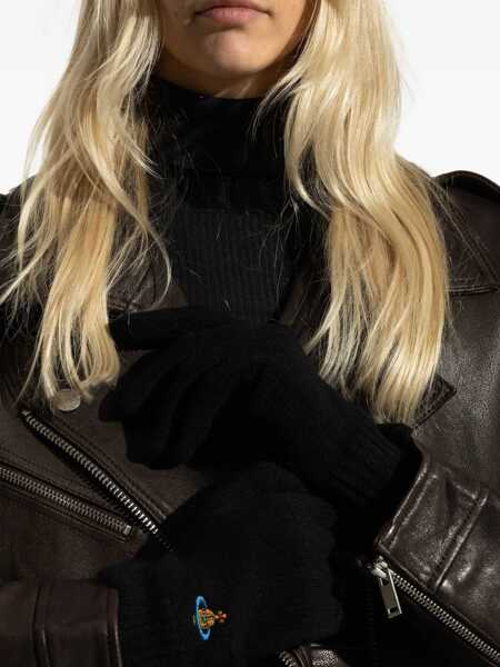 Manusi Vivienne Westwood Gloves With Orb Embroidery BLACK Femei (BM 19269971) 5