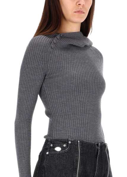 Pulovere Jean Paul Gaultier Ribbed Wool Sweater GREY Femei (BM 19269980) 4