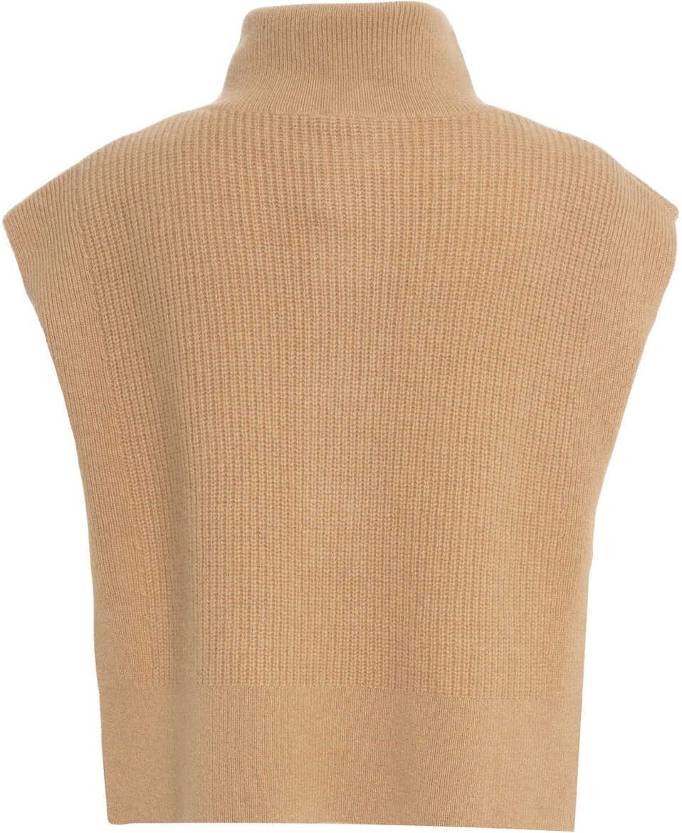 Pulovere casual Liu Jo White Knit vest with rhinestones Beige Femei (BM 19270037) 3