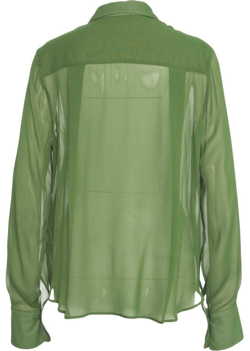 Bluze Semicouture Blouse with ruffle details Alejandra Green Femei (BM 19270160) 3