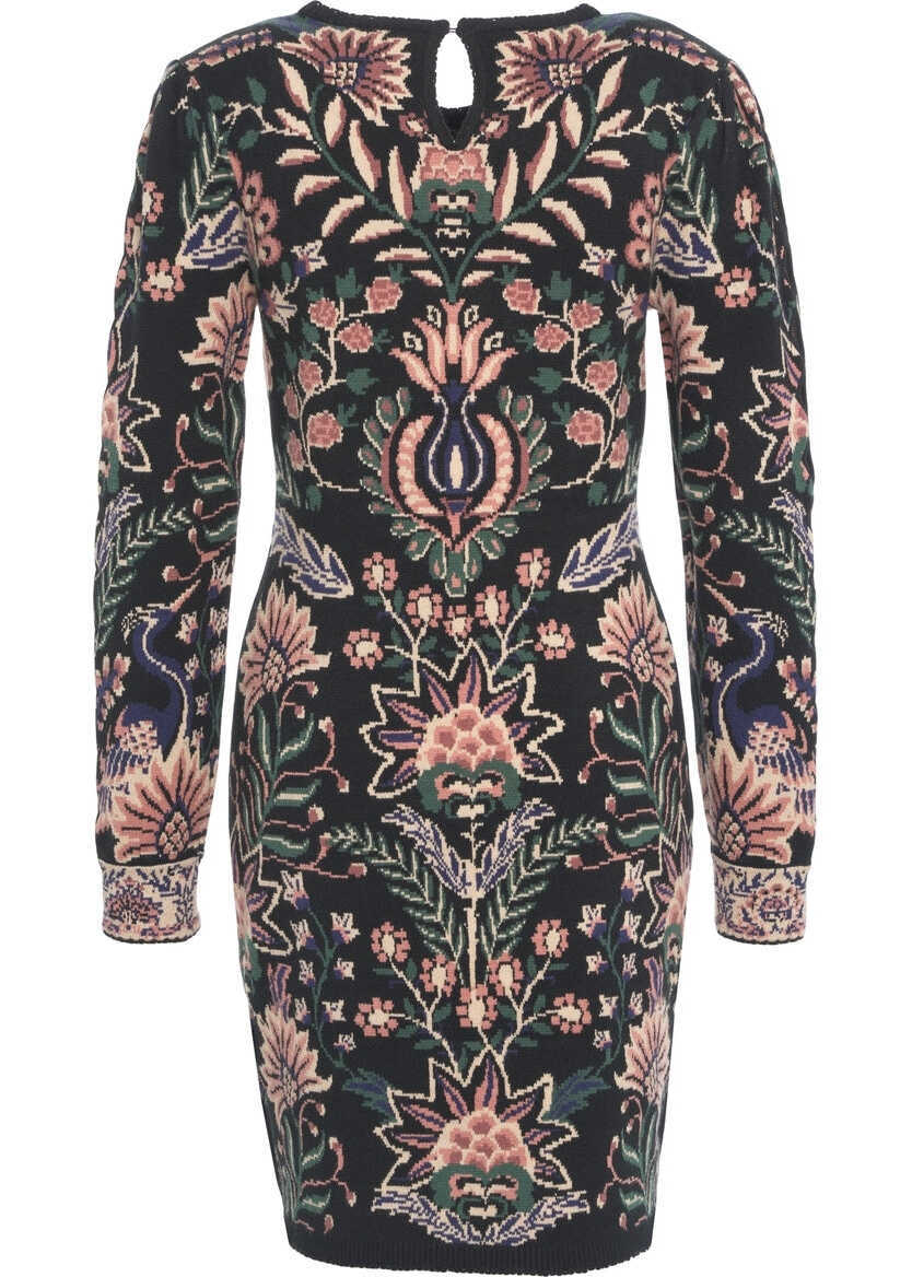 Rochii scurte Farmrio Mini dress with pattern Black Femei (BM 19270187) 3