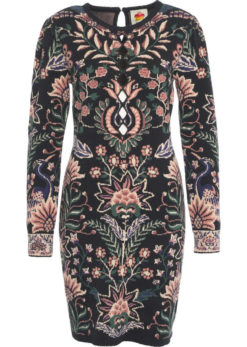 Rochii scurte Farmrio Mini dress with pattern Black Femei (BM 19270187) 1