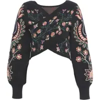 Pulovere casual Knitted top with floral pattern Femei