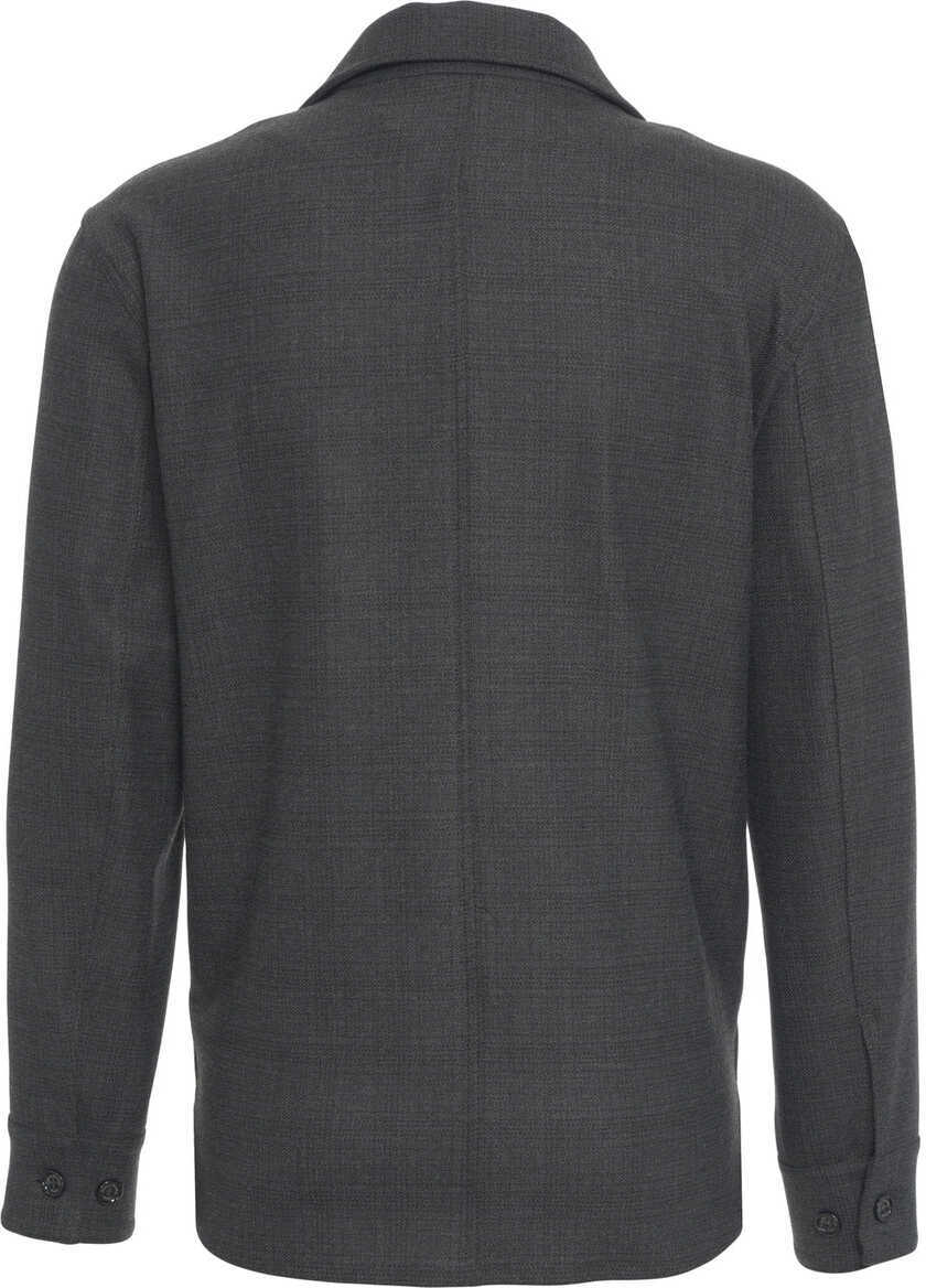 Jachete Paolo Pecora Glencheck overshirt Grey Barbati (BM 19270298) 3