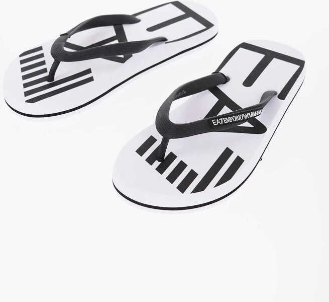 Slapi Emporio Armani Logoed Flip Flop Black & White Barbati (BM 19270406) 1