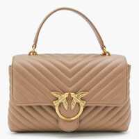 Genti de umar Pinko Beige Leather Shoulder Bag Femei