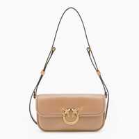 Genti de umar Pinko Beige Leather Crossbody Bag Femei