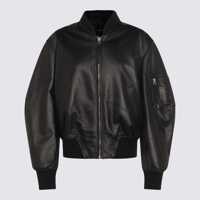 Geci The Attico Black Leather Jacket Femei