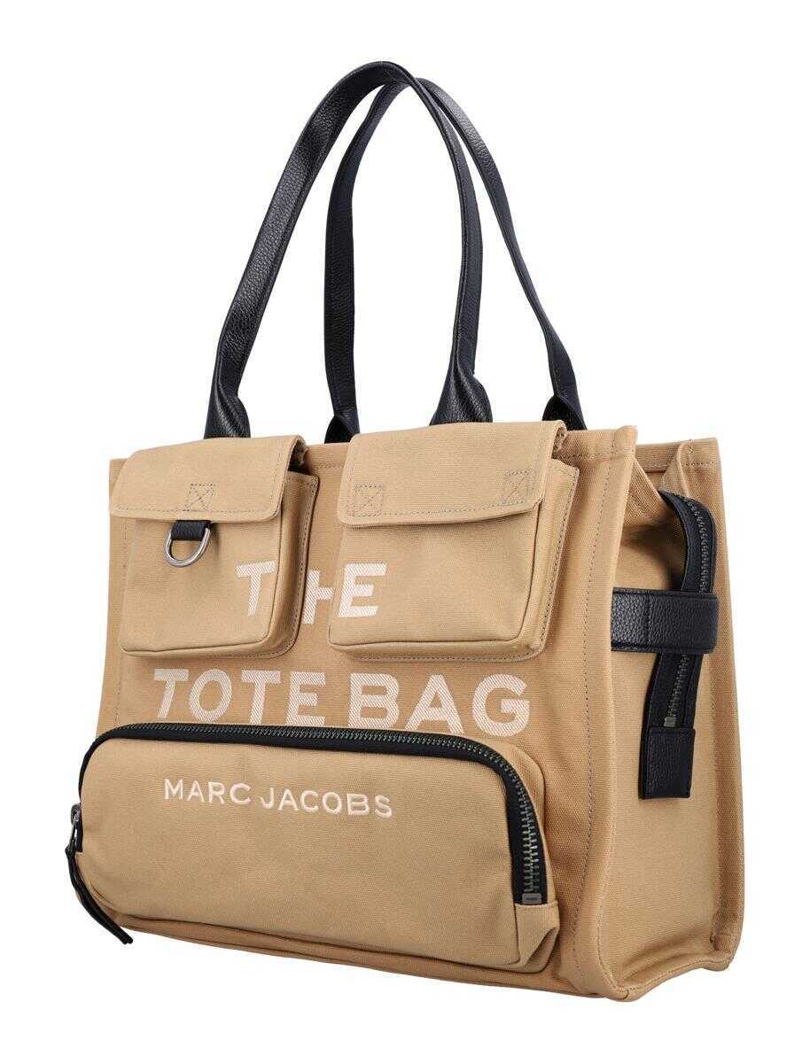Genti de umar Marc Jacobs Marc Jacobs The Cargo Canvas Large Tote Bag Brown Femei (BM 19273284) 3
