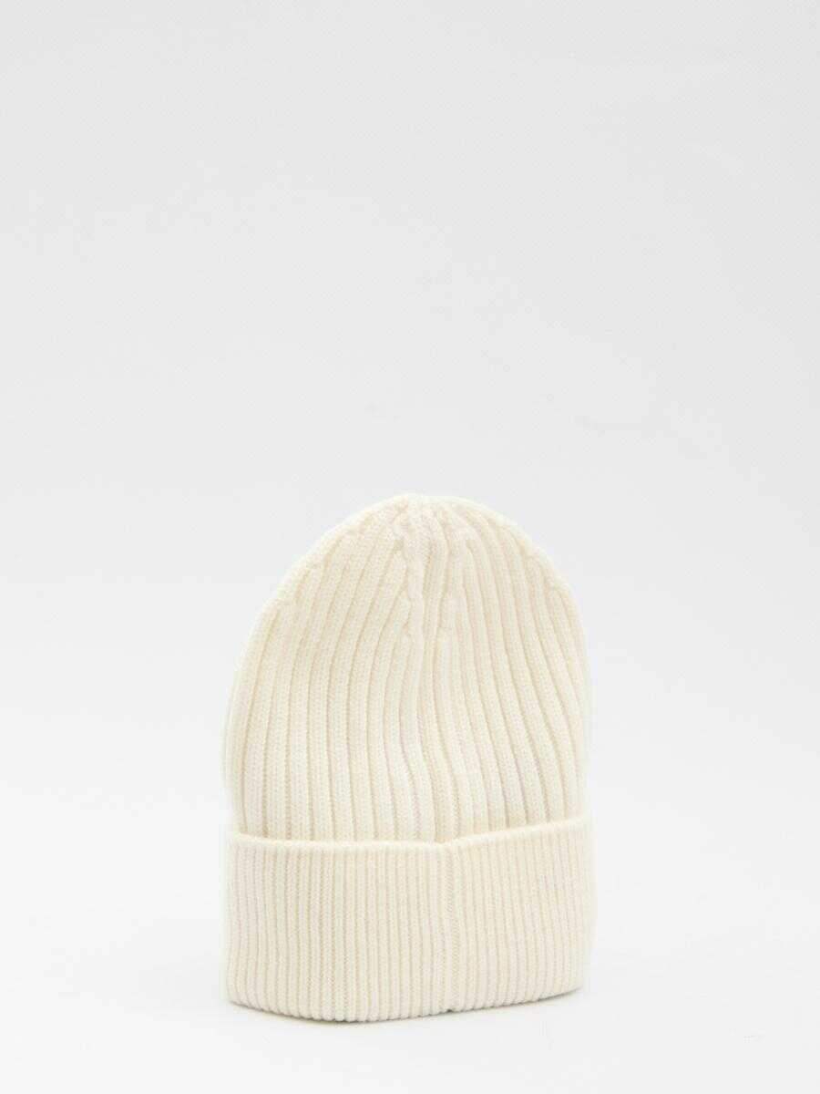 Caciuli Moncler Grenoble Knitted Beanie WHITE Barbati (BM 19273524) 2