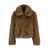 MSGM Beige Fur Jacket With Spread Collar And Front Concealed Closure In Ecofur Woman Beige