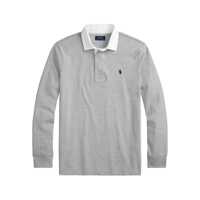 Tricouri Polo 'Rugby Fit' Grey Polo Shirt With Contrasting Collar And Pony Embroidery On The Front In Cotton Man Barbati