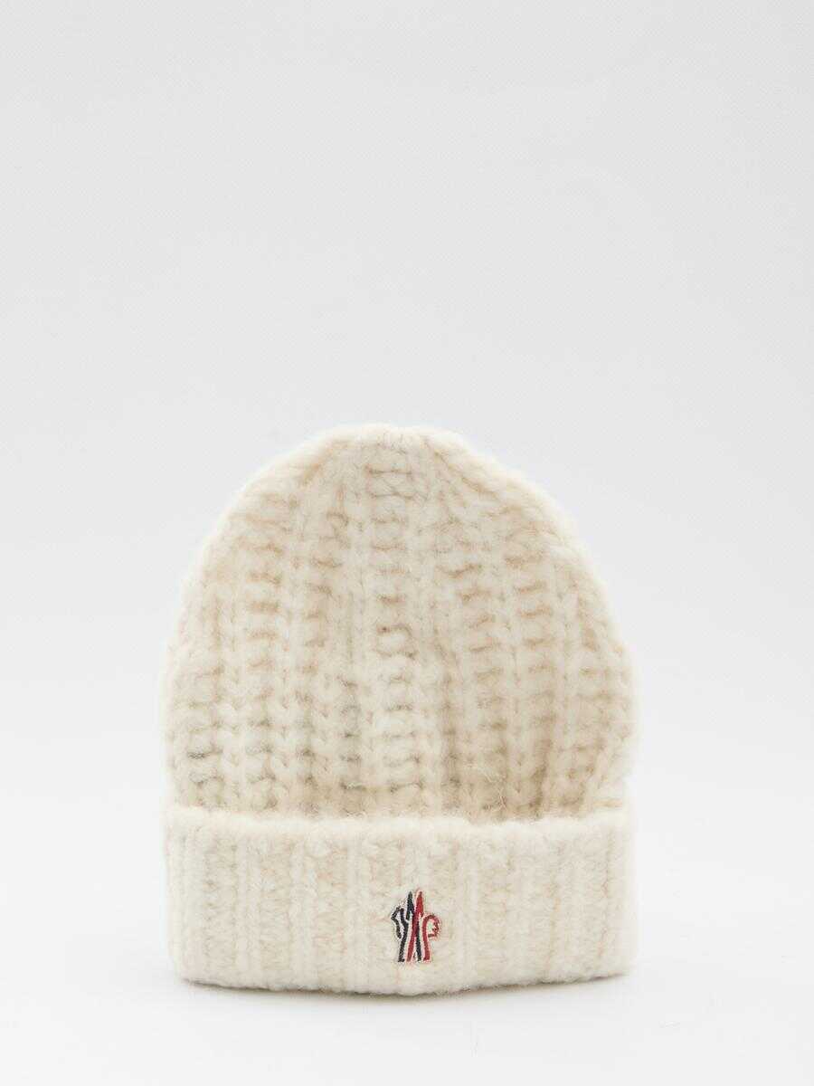 Caciuli Moncler Grenoble Knitted Beanie WHITE Femei (BM 19274145) 1