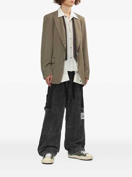 Geci MAISON MIHARA YASUHIRO Maison Mihara Yasuhiro Mix Layered Wool Gabardine Blazer GREEN Barbati (BM 19274166) 2