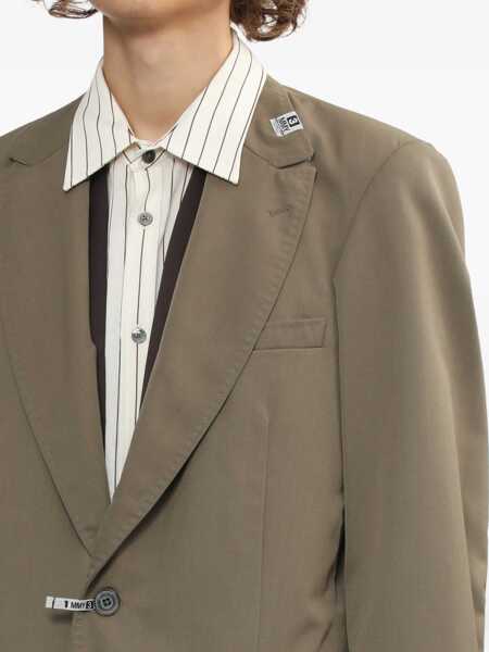 Geci MAISON MIHARA YASUHIRO Maison Mihara Yasuhiro Mix Layered Wool Gabardine Blazer GREEN Barbati (BM 19274166) 5