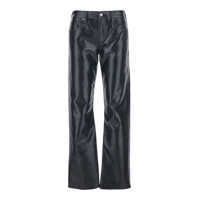 Pantaloni casual Black Pants With Belt Loops In Leather Blend Woman Femei
