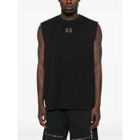 Topuri M44 LABEL GROUP pentru Barbati - Topuri M44 LABEL GROUP Black Sleeveless Crewneck Top With Logo Detail On The Front And Maxi Logo Print On The Rear In Cotton Man Black Barbati (BM 19274343) - B-mall.ro