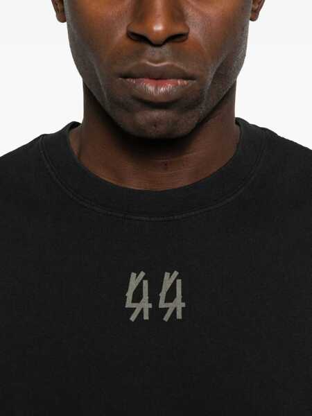 Topuri M44 LABEL GROUP Black Sleeveless Crewneck Top With Logo Detail On The Front And Maxi Logo Print On The Rear In Cotton Man Black Barbati (BM 19274343) 4