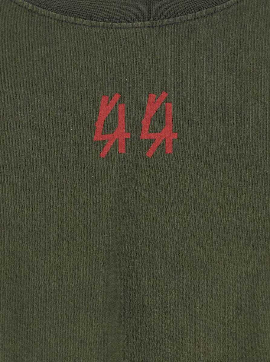 Tricouri M44 LABEL GROUP Green Crewneck T-Shirt With Dropped Shoulders And Logo Print On Front And Rear In Cotton Man GREEN Barbati (BM 19274349) 3