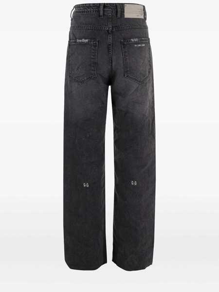 Blugi M44 LABEL GROUP Black Jeans With Logo Patch On The Rear And Side Strap With Logo In Denim Man Black Barbati (BM 19274358) 2