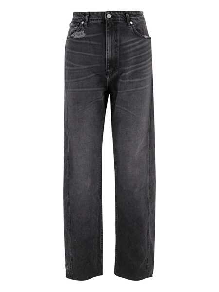 Blugi M44 LABEL GROUP Black Jeans With Logo Patch On The Rear And Side Strap With Logo In Denim Man Black Barbati (BM 19274358) 1