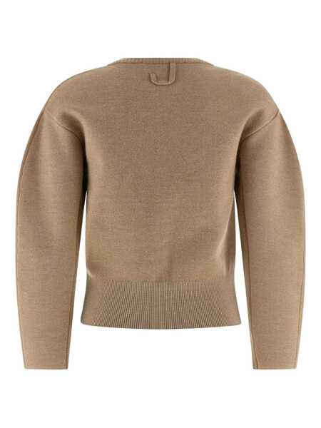 Cardigane JACQUEMUS Le Gilet Doppio Beige Cardigan With Round Neck And Ribbed Trims In Wool Blend Stretch Woman Beige Femei (BM 19274799) 2