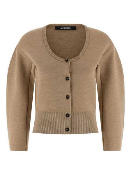 Cardigane JACQUEMUS Le Gilet Doppio Beige Cardigan With Round Neck And Ribbed Trims In Wool Blend Stretch Woman Beige Femei (BM 19274799) 1