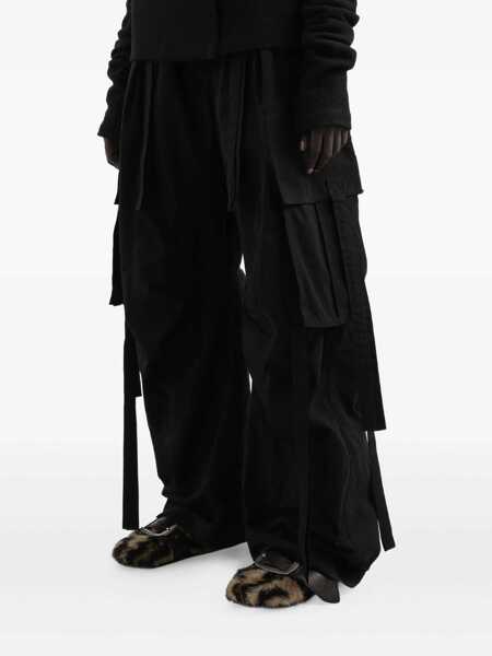 Pantaloni casual Dolce & Gabbana Black Cargo Pants With Elastic Waist With Faded Effect In Cotton Blend Woman Black Femei (BM 19275417) 4