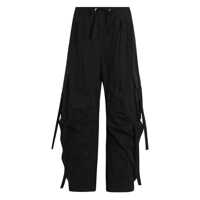 Pantaloni casual Black Cargo Pants With Elastic Waist With Faded Effect In Cotton Blend Woman Femei