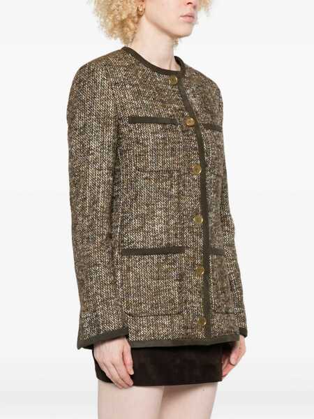 Geci Golden Goose Golden Goose Wool Tweed Jacket BROWN Femei (BM 19275552) 3