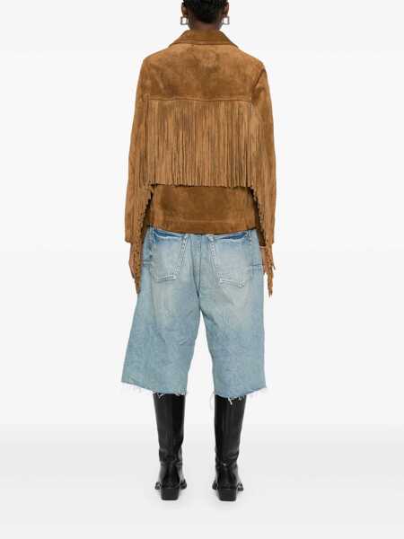 Geci Golden Goose Journey Brown Jacket With Notched Collar And Fringed Details In Suede Woman BROWN Femei (BM 19275567) 4
