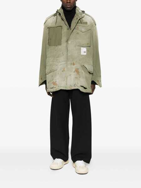 Geci MAISON MIHARA YASUHIRO Maison Mihara Yasuhiro Distressed Field Jacket GREEN Barbati (BM 19275645) 2