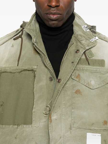 Geci MAISON MIHARA YASUHIRO Maison Mihara Yasuhiro Distressed Field Jacket GREEN Barbati (BM 19275645) 5