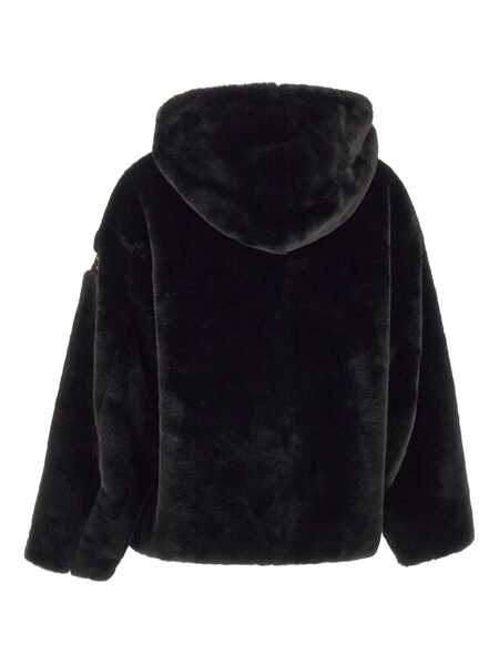 Geci TATRAS Yumola Black Jacket With Drawstring Hood And Logo Patch On The Sleeve In Ecofur Woman Black Femei (BM 19275831) 2