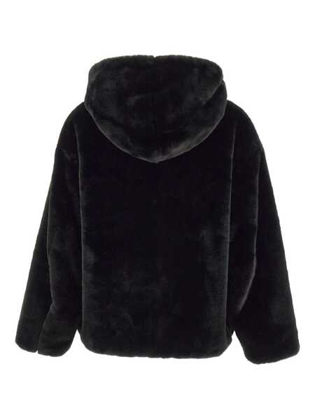 Geci TATRAS Yumola Black Jacket With Drawstring Hood And Logo Patch On The Sleeve In Ecofur Woman Black Femei (BM 19275831) 3